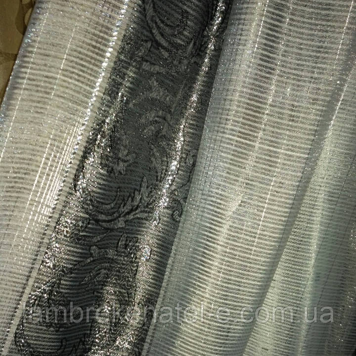 Тюль люрекс срібно сірий, фото 1