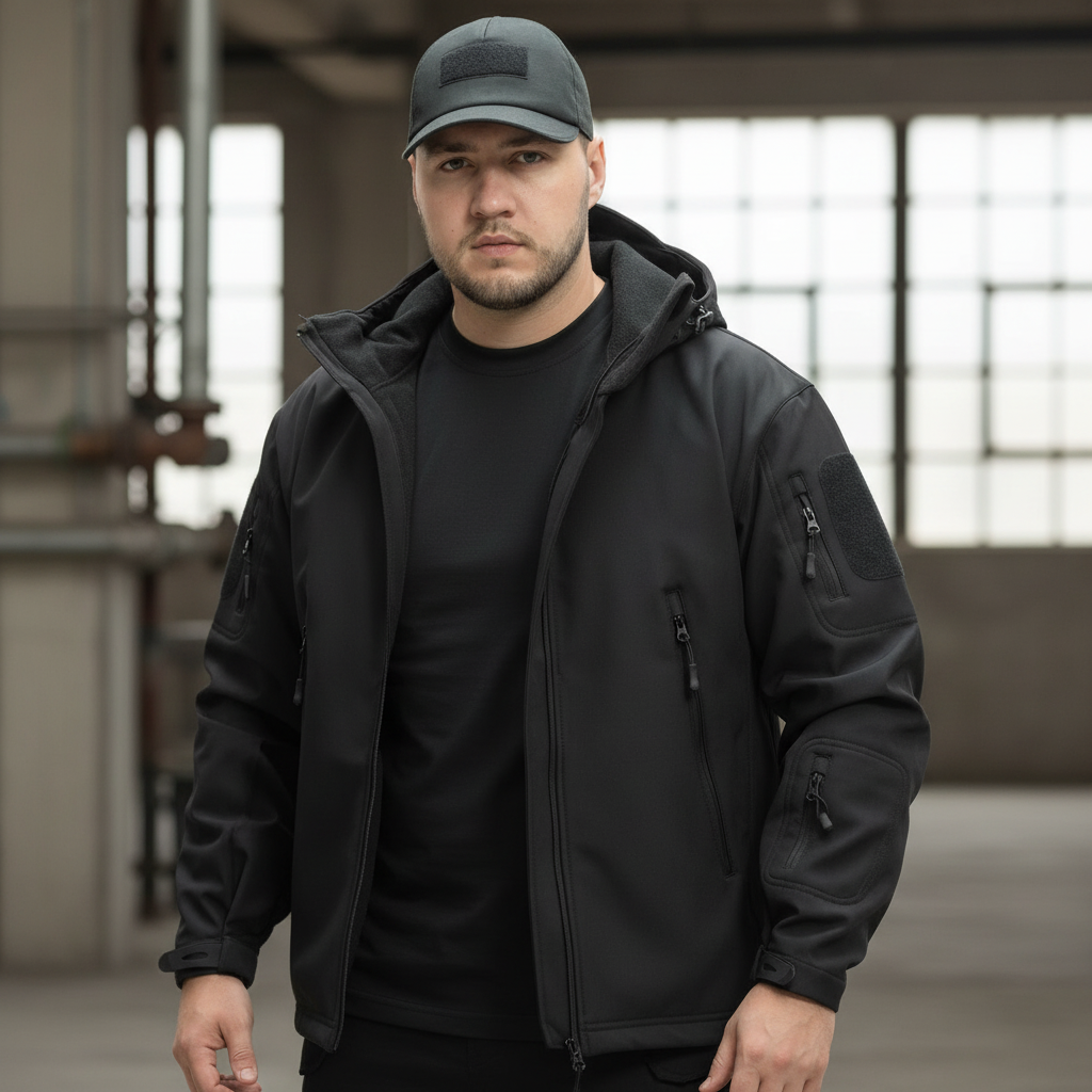 Куртка Softshell софтшелл, тактическая  Черная L, фото 1