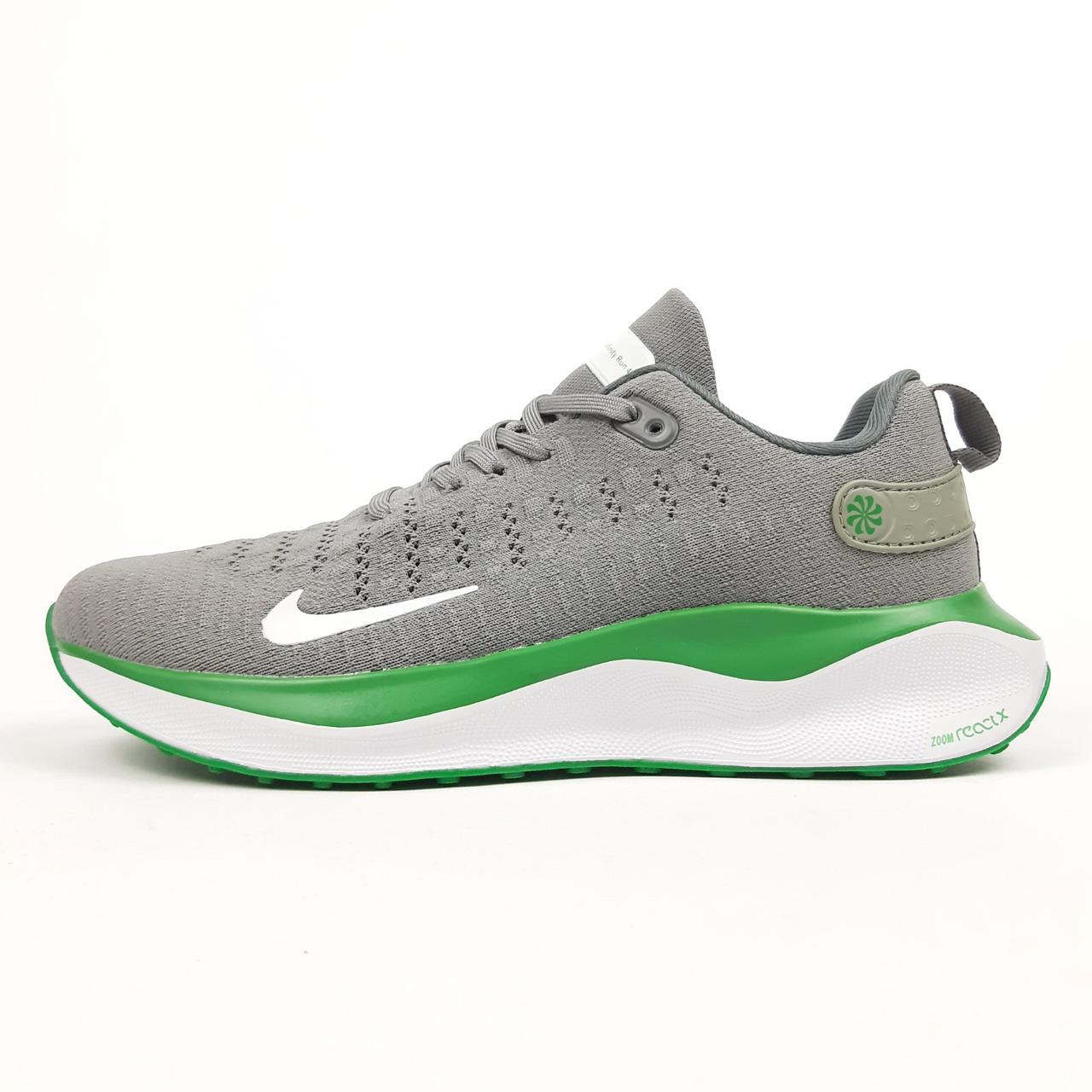 NIKE REACTX INFINITY RUN 4 Road серые с зеленым, фото 1
