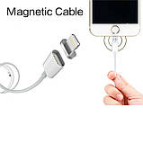 Магнітний кабель для заряджання IPhone Magnetic Cable (Lightning) 1200 мм 2 А, фото 4