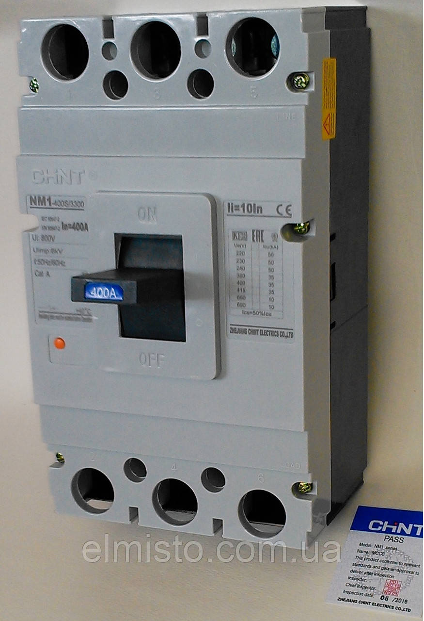 Автоматические выключатели CHINT NM1 400S/3300 400А силовые (авт.вимикач) - фото 2 - id-p522730120
