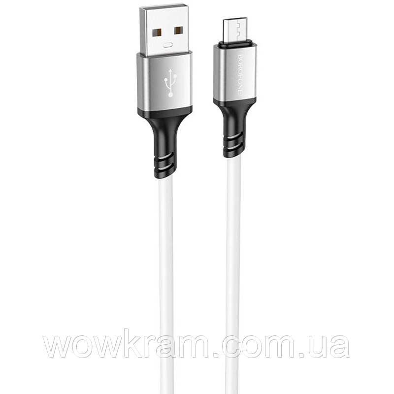 Дата кабель Borofone BX83 Famous USB to MicroUSB 2.4A (1m) White, фото 1
