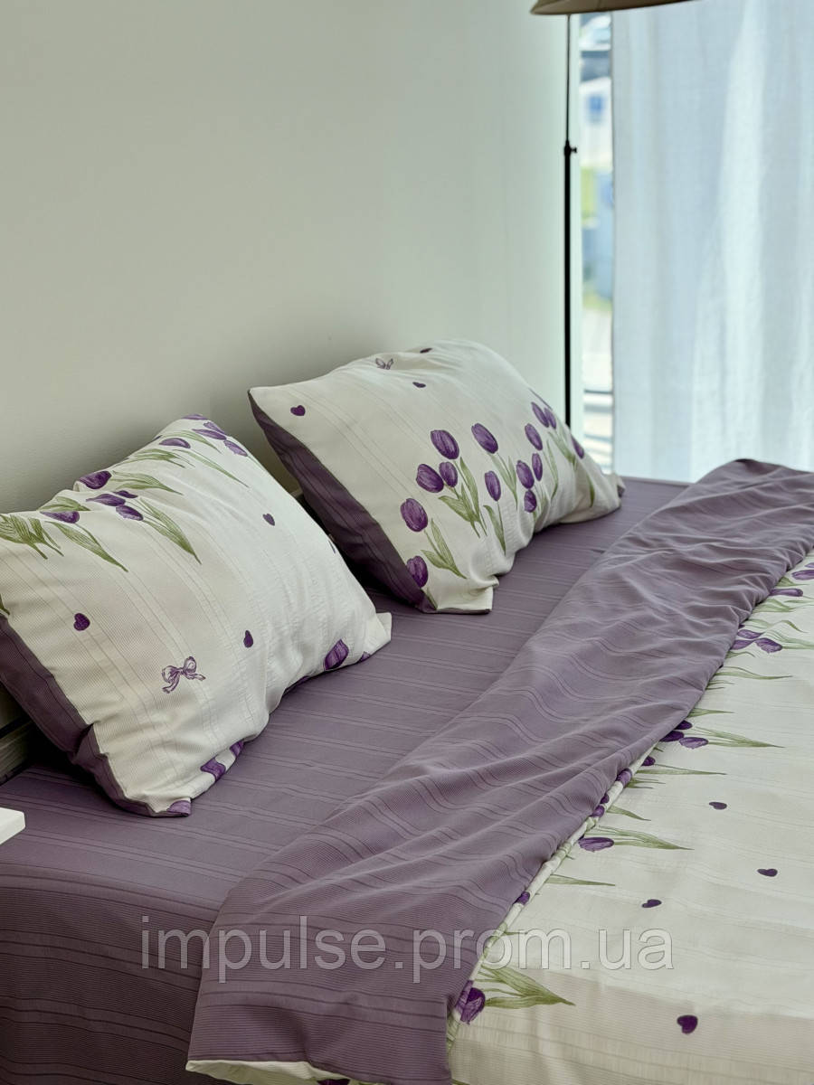 Постельное белье евро Dushka Home Муслин 40994 200х220 см impulse, фото 1