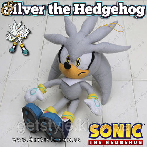 Іграшка-леж Сільвер з Sonic — "Silver the Hedgehog" — 30 см.