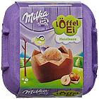 Шоколадні яєчка в лотку Milka «Löffel Ei Haselnuss» c горіховим мусом, 144 р., фото 5