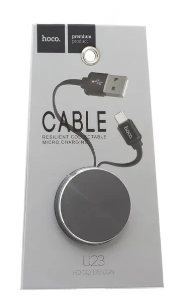Дата-кабель Hoco U23 USB-A (тато) - MicroUSB (тато), 0.92m Black, фото 1