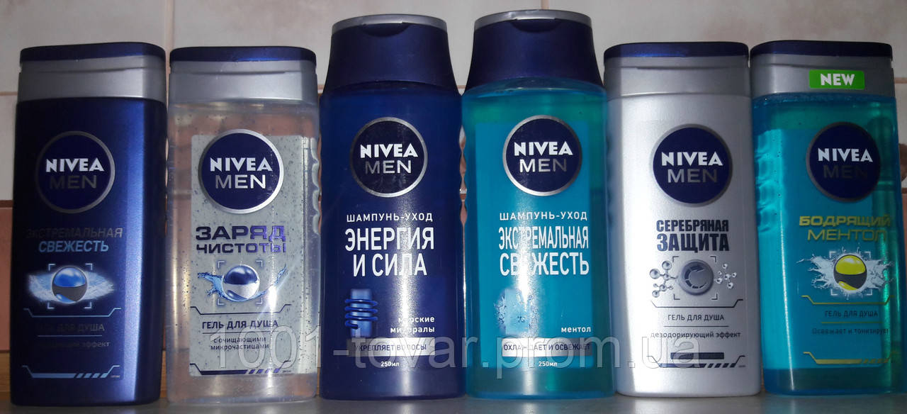 Шампунь або гель для душу Nivea, 250 мл, чоловічий