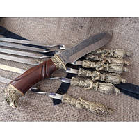 Подарочный Набор шампуров "Птицы" с ножом