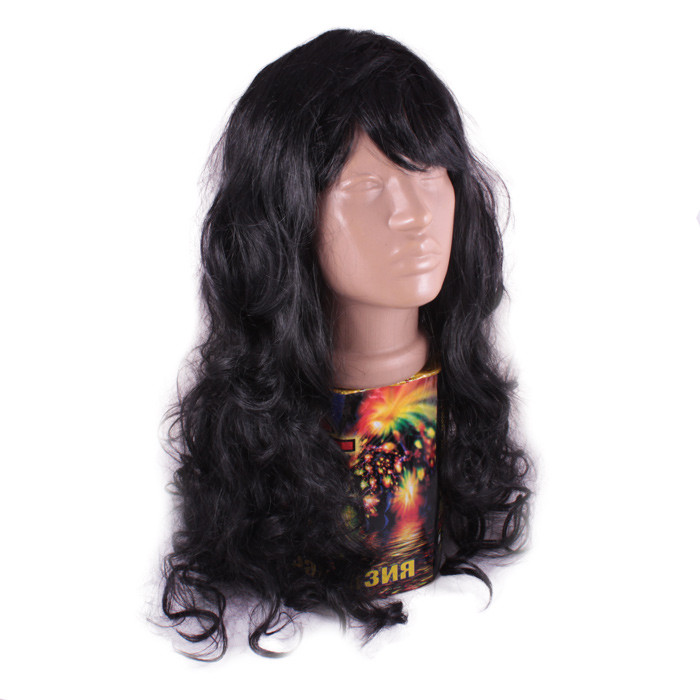 Парик чорний, з довгим волоссям, фото 1