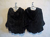 Чорна норкова шаль 44-52р, накидка хутряна. Норкове пончо, жилет., фото 10