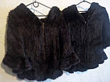 Чорна норкова шаль 44-52р, накидка хутряна. Норкове пончо, жилет., фото 9