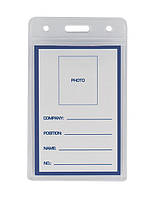 Бейдж вертикальний Buromax прозрачный PVC 65х109мм BM.5403