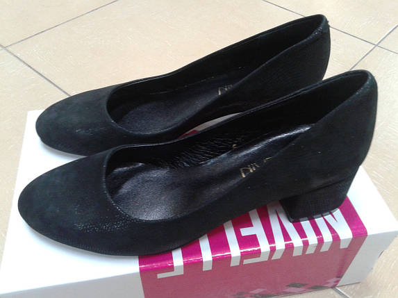 Жіночі класичні туфлі на невисокому каблуці NIVELLE 1590/4053 черн.шкіра, фото 2