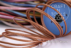 Круглий шкіряний шнур Metal Colors — Bronze