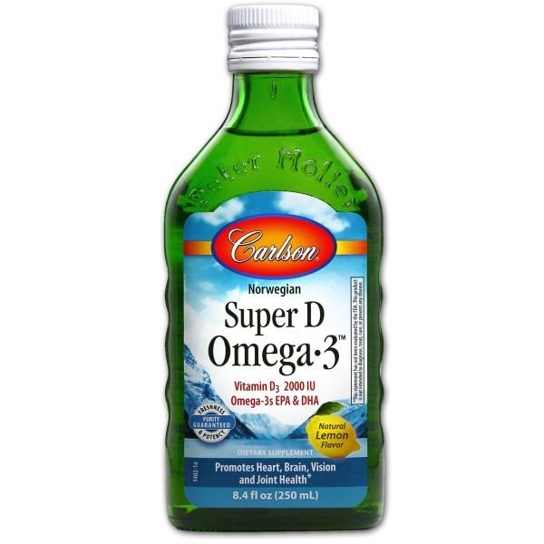 Carlson Labs, Super D Omega3, зі смаком лимона, 8,4 рідких унцій (250 мл)