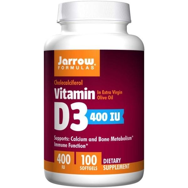 Jarrow Formulas, Вітамін D3, Холекальциферол, 400 МО, 100 гельових капсул