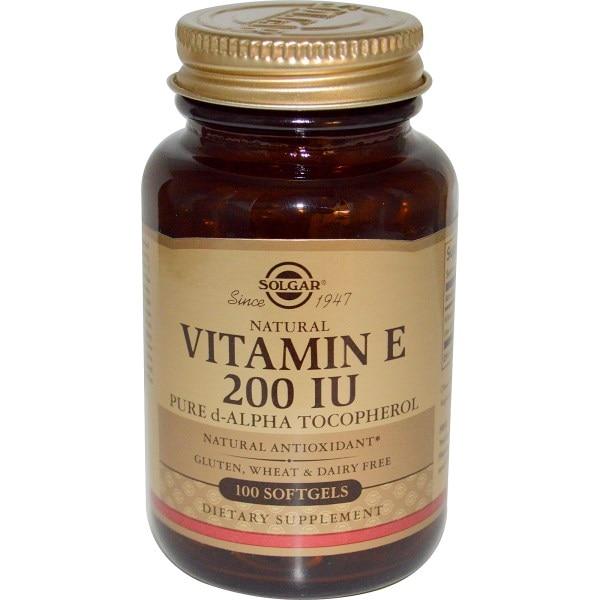 Вітамін Е (Vitamin E) Solgar, 100 гельових капсул