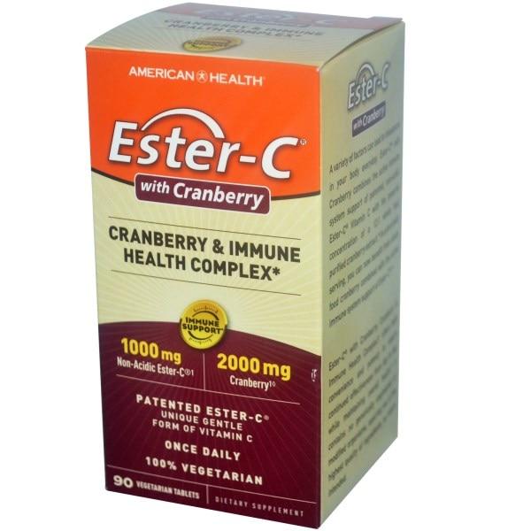 American Health, Імуностимулюючий комплекс Ester-C з журавлиною, 90 капсул вегетаріанських