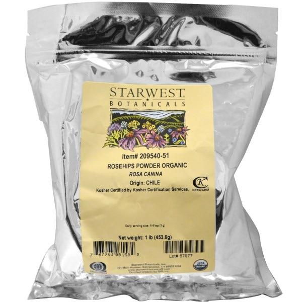 Starwest Botanicals, Плоди шипшини в порошку, органічні, 1 фунт (453,6 г)