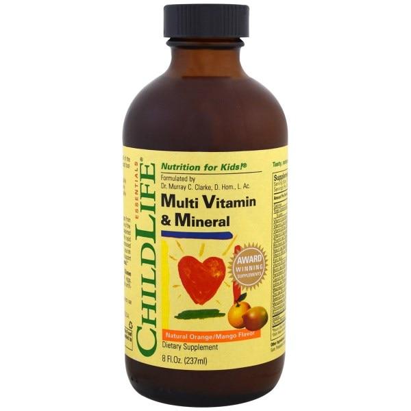 ChildLife, Незамінні вітаміни і мінеральні елементи зі смаком апельсина/манго