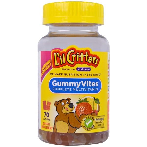 Мультивітаміни дитячі натуральний фруктовий смак, Lil Critters, Gummy Vites,70 жувальних таблеток