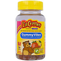 Мультивитамины для детей натуральный фруктовый вкус, Lil Critters, Gummy Vites, 70 жевательных таблеток