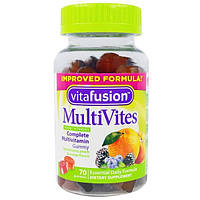 VitaFusion MutiVites Мультивітаміни натуральний смак ягід персика і апельсина 70 жувальних таблеток