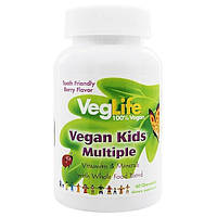 VegLife Мультивітаміни для дітей рослинного походження смак ягід 60 жувальних таблеток