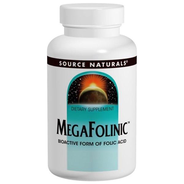 Source Naturals, Фолієва кислота MegaFolinic, 800 мкг, 120 таблеток