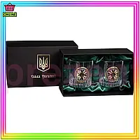 RP Набор бокалов для Peak One виски Boss Crystal 2 штуки хрусталь с серебром и золотом для подарка и п PREZ2/G