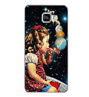 Бампер силіконовий чохол для Samsung Galaxy A310 з картинкою Дівчинка з планетами