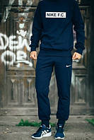 Спортивный костюм Найк мужской, брендовый костюм Nike трикотажный (на флисе и без) XS Синий