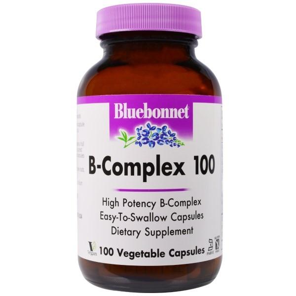 Bluebonnet Nutrition, B-комплекс 100, 100 рослинних капсул