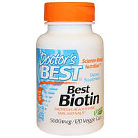 Doctors Best, Best Biotin, 5000 mcg, 120 Caps Veggie