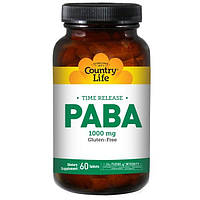 PABA, ПАБК Country Life ПАБК 1000 мг, 60 таблеток