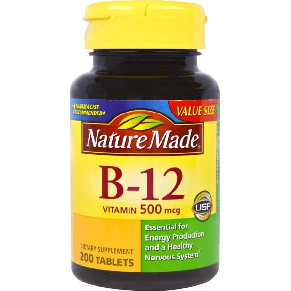 Nature Made, Vitamin B-12, 500 mcg, 200 Tablets