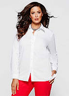 Белая классическая женсккая блуза больших размеров (блузы ботал)