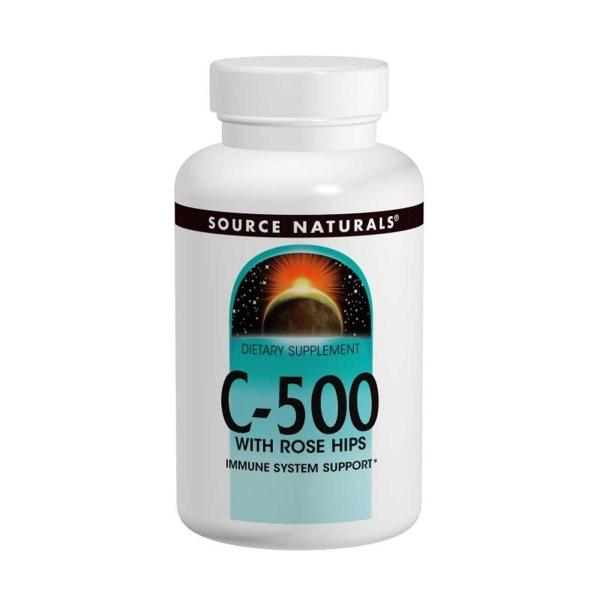 Source Naturals, Вітаміни С-500 з плодами шипшини, 250 таблеток