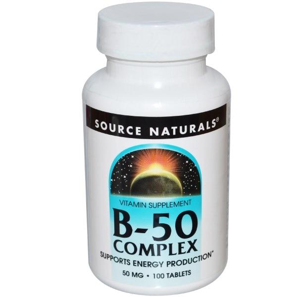 Source Naturals, Комплекс B-50, 50 мг, 100 таблеток