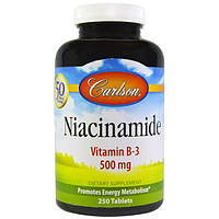 Carlson Labs, Ниацинамид, 500 мг, 250 таблеток