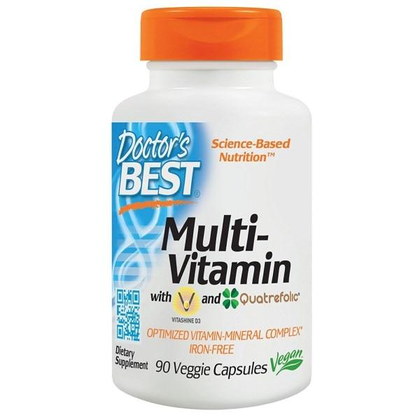 Мультивітаміни та мінерали Doctor's Best "Multi-Vitamin" комплекс з вітаміном D3 та Quatrefolic (90 рослинних капсул)