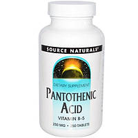 Source Naturals, Пантотенова кислота, вітамін В-5, 250 мг, 250 таблеток