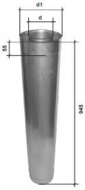 Труба димохідна теплоізольована 200/260 L = 1000 0,8 мм