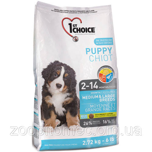 Корм для цуценят 1st Choice (Фест Чойс) Puppy Medium Large Chicken для цуценят середніх і великих порід з куркою, 5 кг