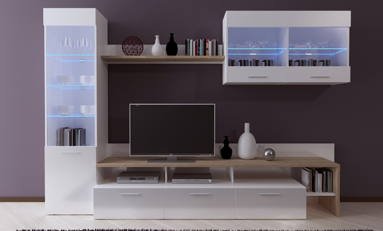 Стінка Kalysto (LED у комплекті - блакитний колір), фото 1