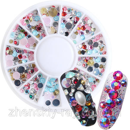 Камінці для нігтів різних форм, кольорів і розмірів, фото 2