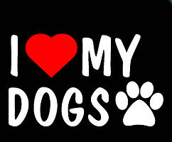 Вінілова наклейка на авто — I love my dogs 2