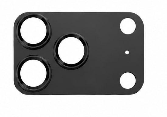 Скло для камери з рамкою 17 Pro з чіткістю зображення Black, Скло камери iPhone з легким монтажем для активних користувачів, фото 1