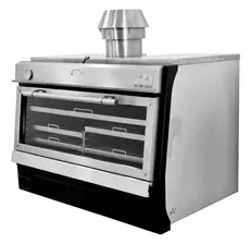 Piec-гриль na węgiel drzewny PIRA 120 Lux AB | Двері Скляні otwierane bocznie 6 kW 150 kg/h 1200x735x1850 mm (наЗамовлення)