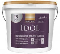 Краска IDOL Kolorit матовая стойкая к мытью, 9л